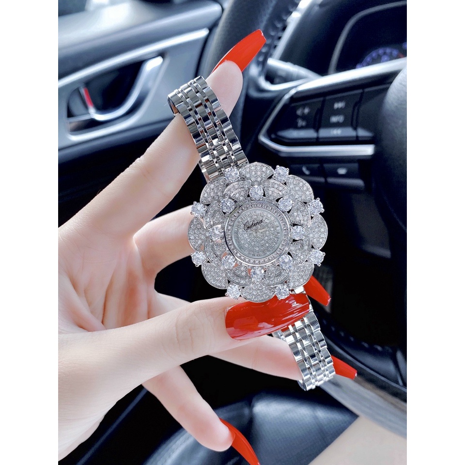 Đồng hồ đeo tay nữ chính hãng, đồng hồ nữ GULENA đính kim cương nhân tạo cao cấp, mặt hoa siêu sang chảnh, mẫu hot nhất