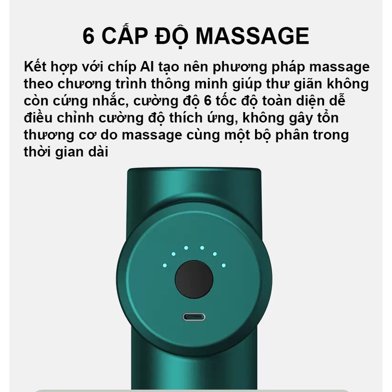 Máy Massage Cầm Tay Mini KONKA L608 Công suất 24W 8 Đầu 6 Chế Độ Làm Giảm Đau Nhức - Bảo Hành 12 Tháng