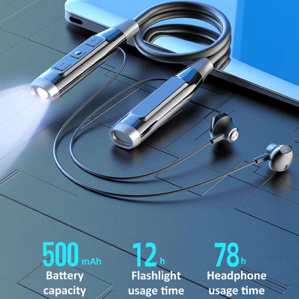 Tai Nghe Bluetooth Thể Thao Đeo Cổ BT-35,Tai Nghe Không Dây Bluetooth Tai Nghe không Thấm Nước Với Chức Năng Dèn Pin auum1