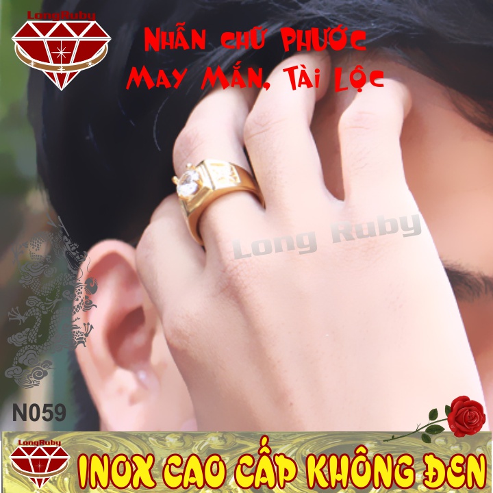 Nhẫn chữ PHƯỚC mạ vàng 24k