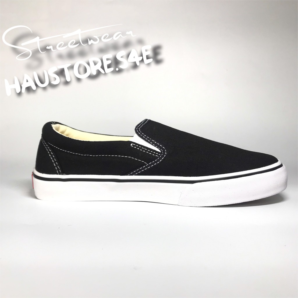 Giày V Slip On Lười Đen full Box,tag tặng Vớ |Ảnh thật,vidieo thật - Freeship|