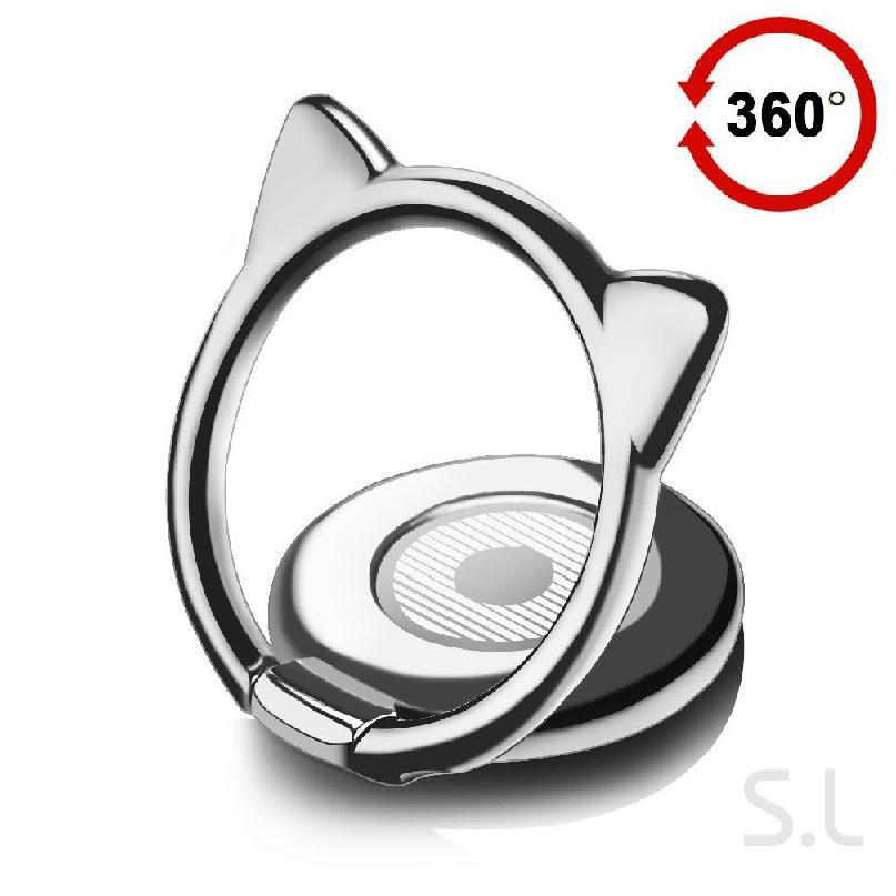 SL Baseus Cat Ear Magnetic Finger Ring 360 Holder Rotatable Stand Bracket Universal