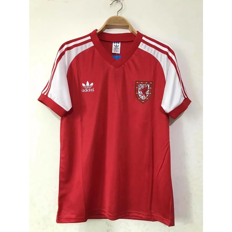 Áo Thun Thể Thao Tay Ngắn Mau Chóng Khô Ráo Phong Cách Đội Tuyển Wales 1982