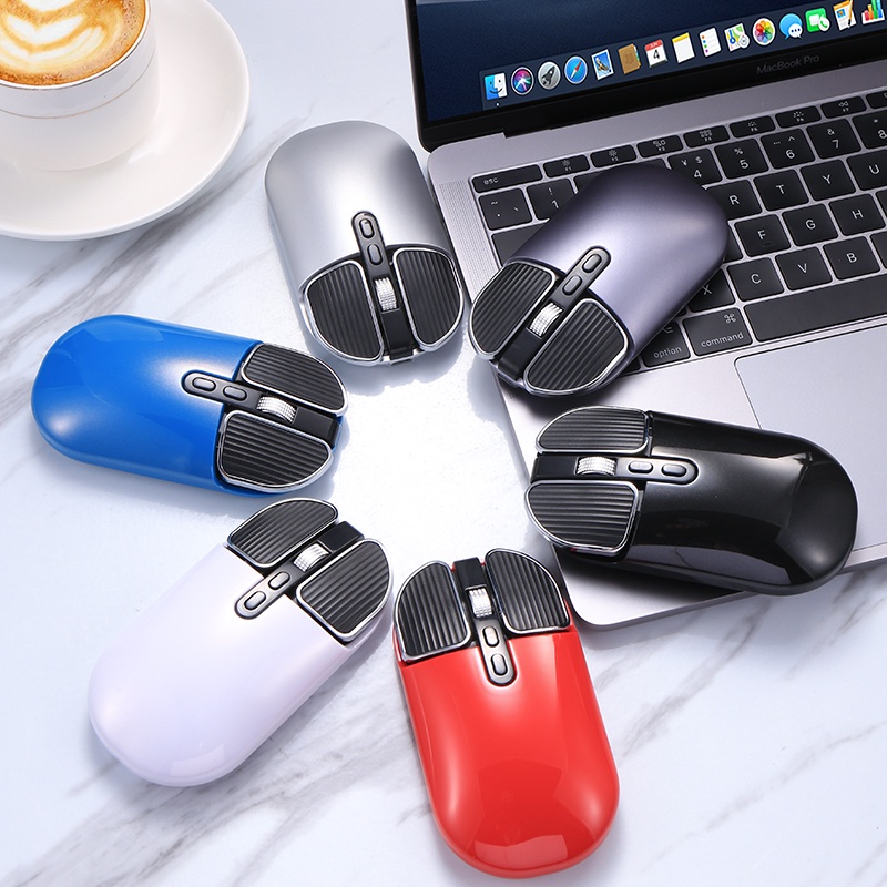 Chuột không dây thông minh AI kết nối bluetooth+ 2.4ghz cho điện thoại, máy tính bảng, PC, pin sạc lại