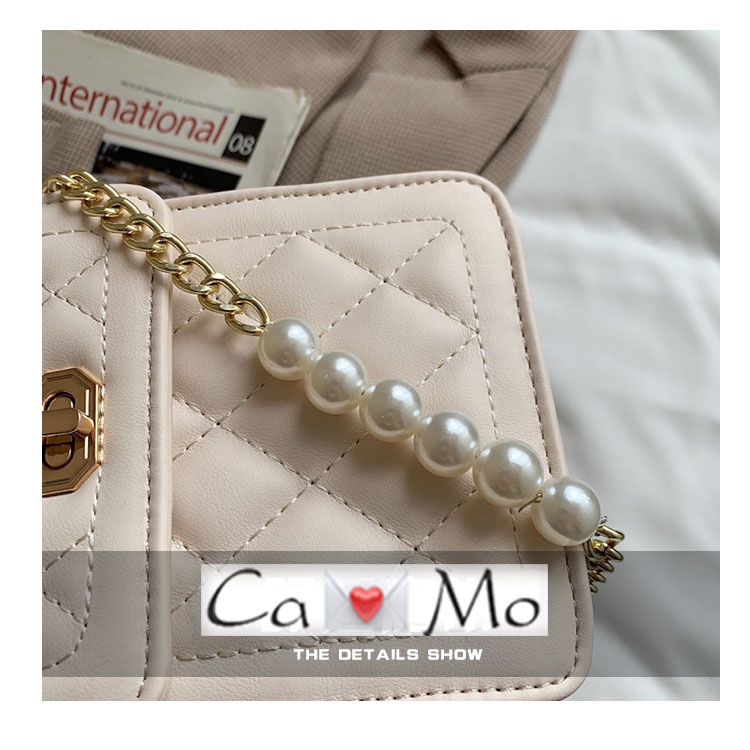 CÓ SẴN - Túi xách mini khóa xoay quai ngọc mix xích