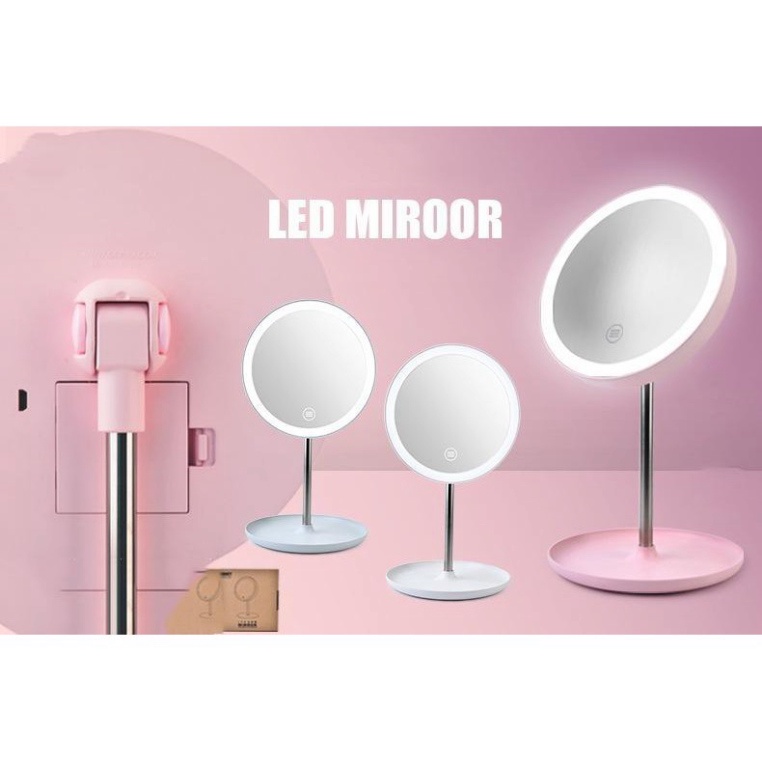[Hàng Loại 1] Gương soi để bàn tích điện đổi màu cao cấp, gương trang điểm để bàn có đèn đổi được màu -Bảo Hành 12 Tháng