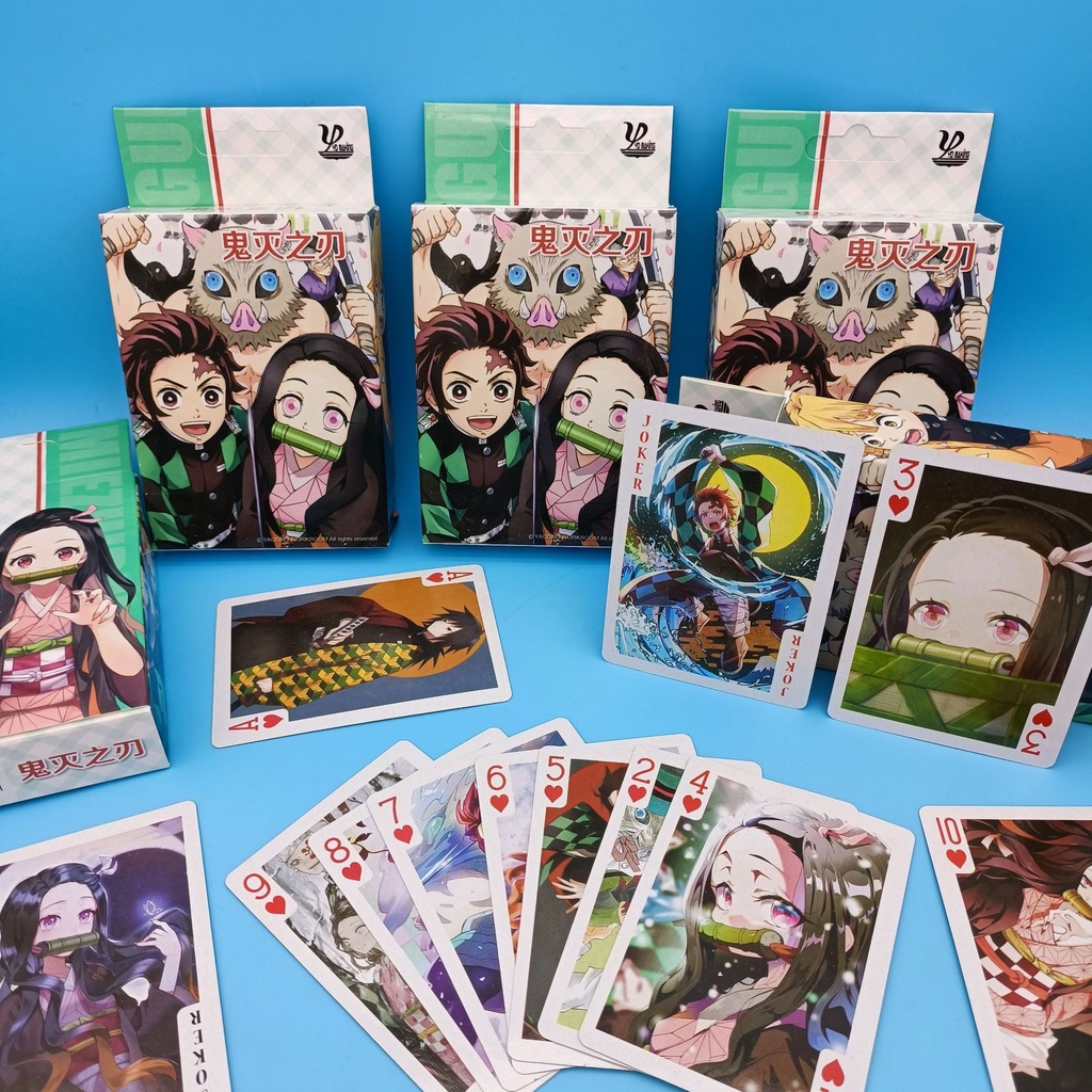 Bộ bài tây in hình nhân vật hoạt hình Demon Slayer Kimetsu No Yaiba