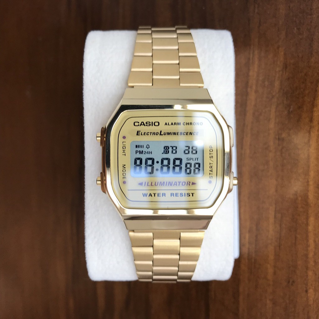 Đồng Hồ Nam Casio A168 Full Gold - FULLBOX