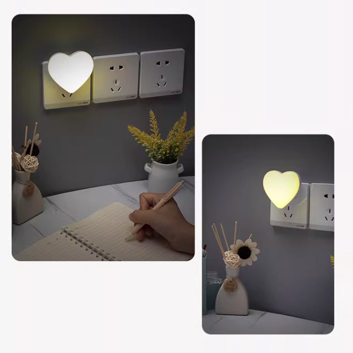 Đèn ngủ cảm ứng ánh sáng tiết kiệm điện năng, bóng ngủ nhiều hình cute decor phòng