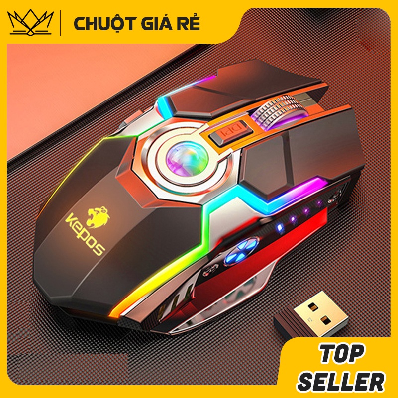 Chuột cơ bluetooth không dây gaming chơi game cực mượt, đèn LED RGB full viền G80 điều chỉnh DPI