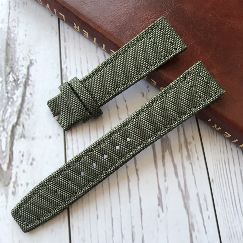 IWC thay thế IWC IWC Pilot Bồ Đào Nha Dây đeo bằng da Nylon canvas Dây đeo đồng hồ 20 21 22mm Nam