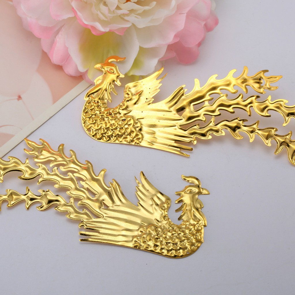 [Nguyên liệu làm trâm] bộ 2 phượng hoàng 58*130mm