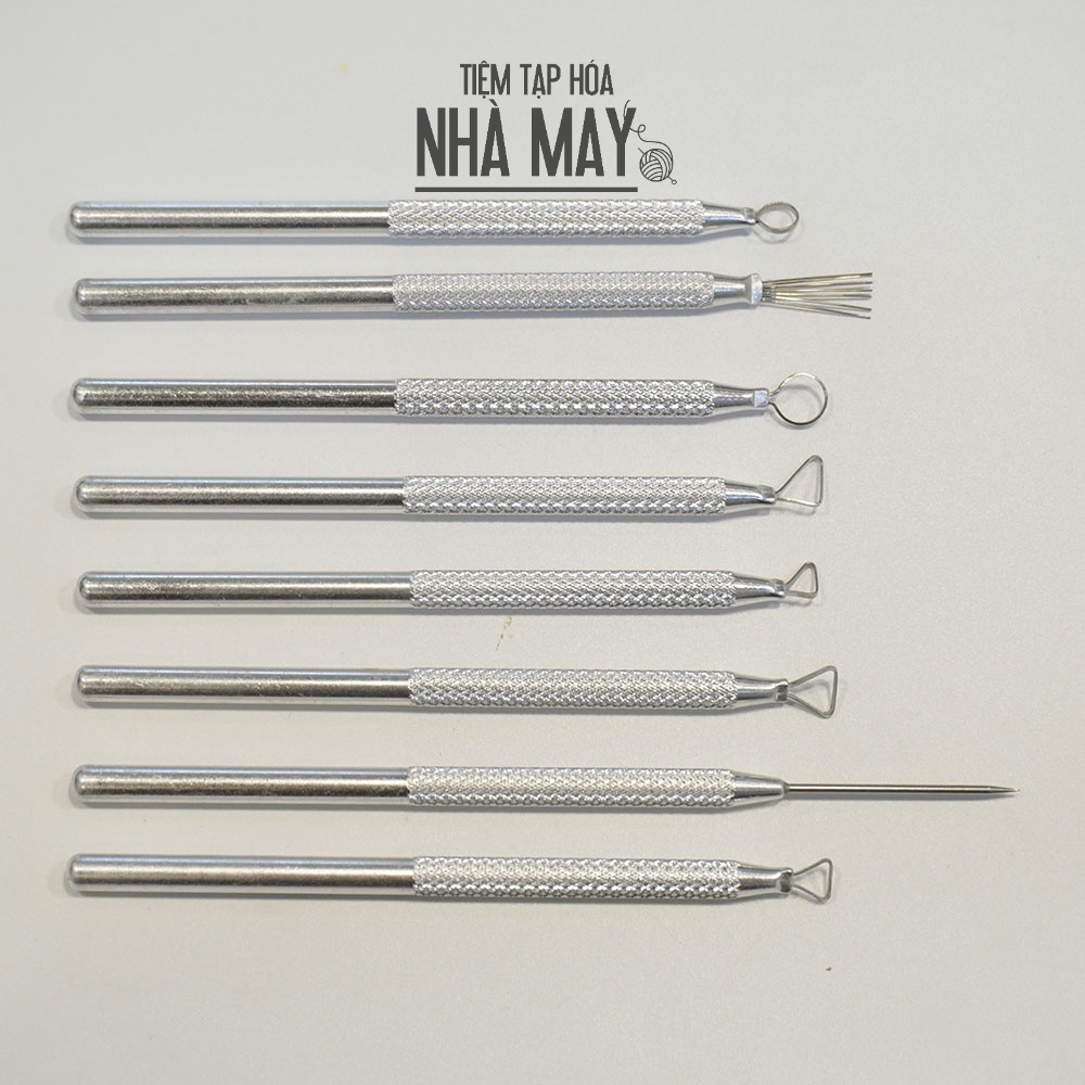 Dụng cụ điêu khắc đất sét cán kim loại 8 món [DS0008]
