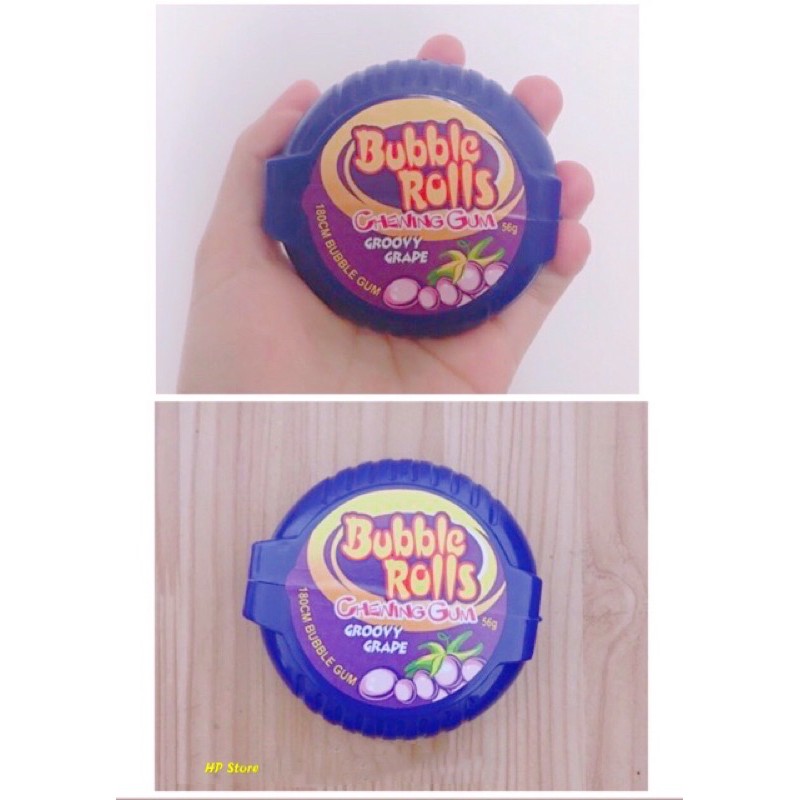 Kẹo Hubba Bubba Vị Nho, Dâu, Cam, Ổi, Dưa Hấu Bubble Rolls Gum Cao Su Cuộn Chính Hãng