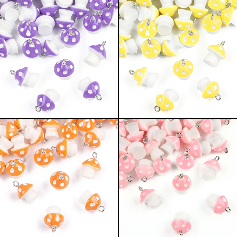 Mặt Dây Chuyền Hình Nấm Hoạt Hình Bằng Resin Diy