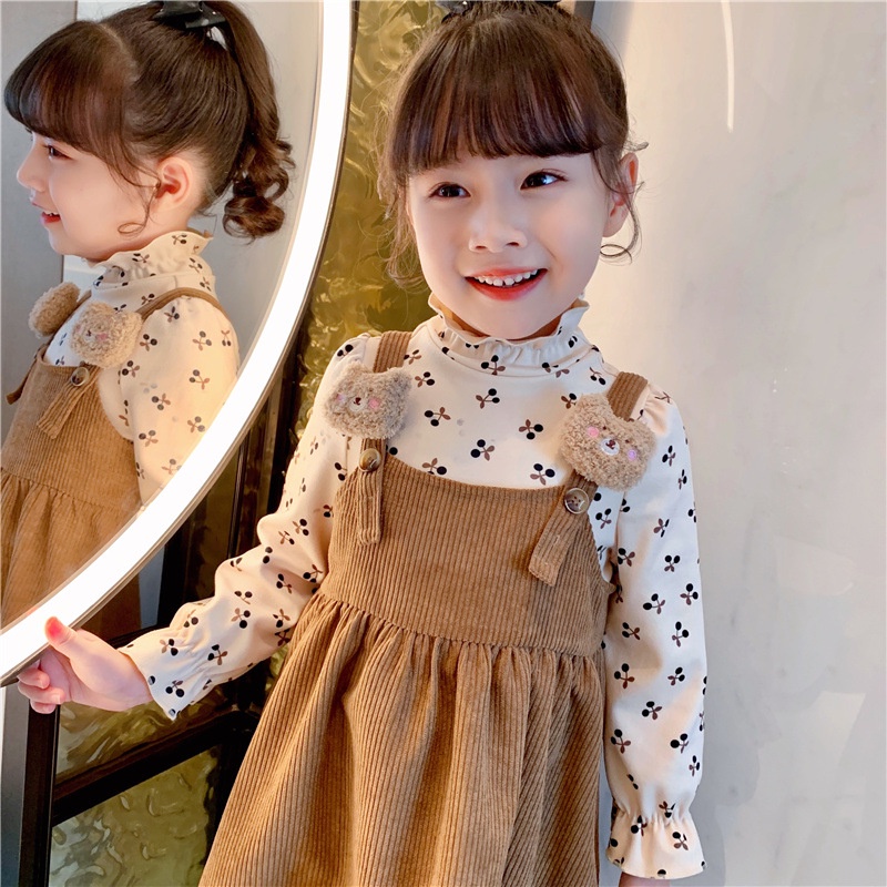 Váy Cho Bé Gái Thiết Kế Vải Nhung Tăm Cực Yêu Cho Bé Dự Tiệc Diện Tết Size Từ 12-27 Kg