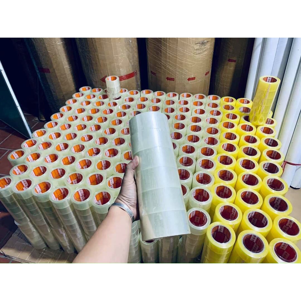 BĂNG KEO TRONG, ĐỤC 100  YARD, GỒM 6 CUỘN, NẶNG 1.2KG
