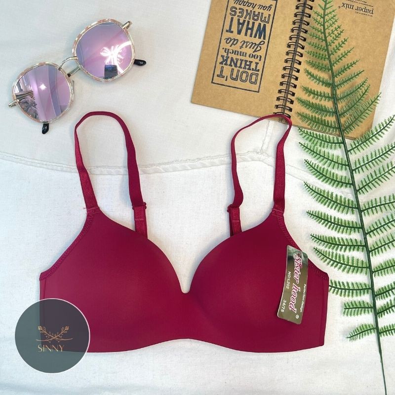 Áo lót nữ, ngực không gọng mút mỏng, chip chất su co dãn, nội y Thái Lan cao cấp, Sister hood 202, Sinny