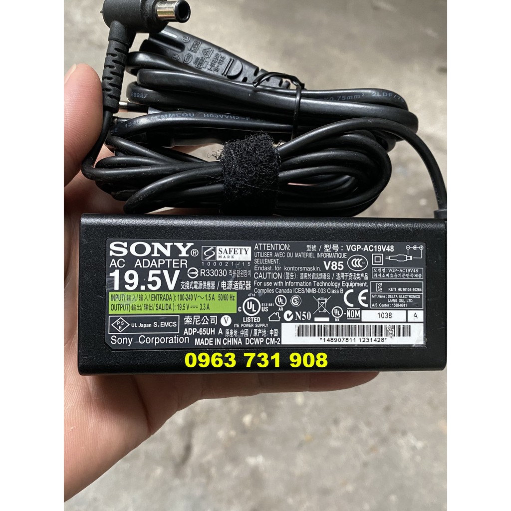 Sạc laptop sony 19.5V-3.3A chính hãng Sony cung cấp