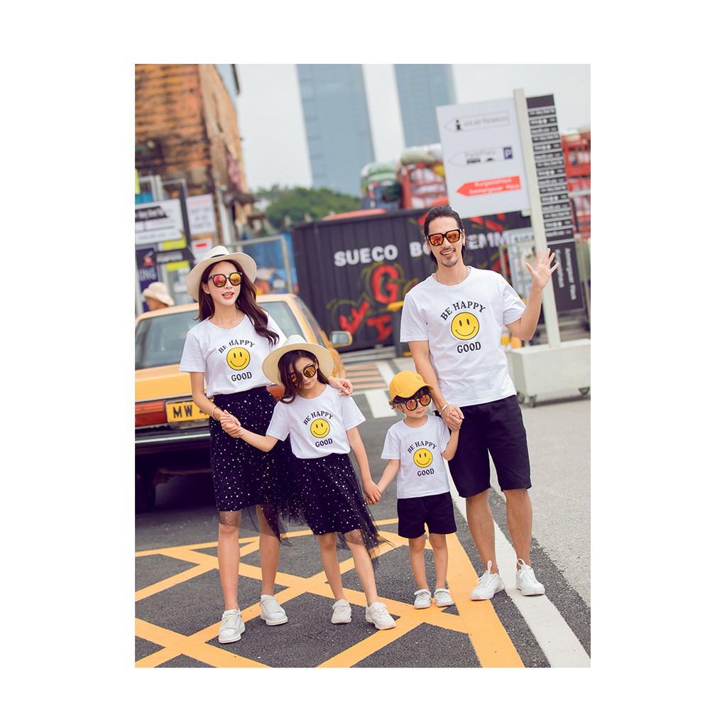 Áo gia đình - Đồng phục gia đình đẹp  (Có hình thật + Logo thương hiệu)  BE HAPPY GOOD