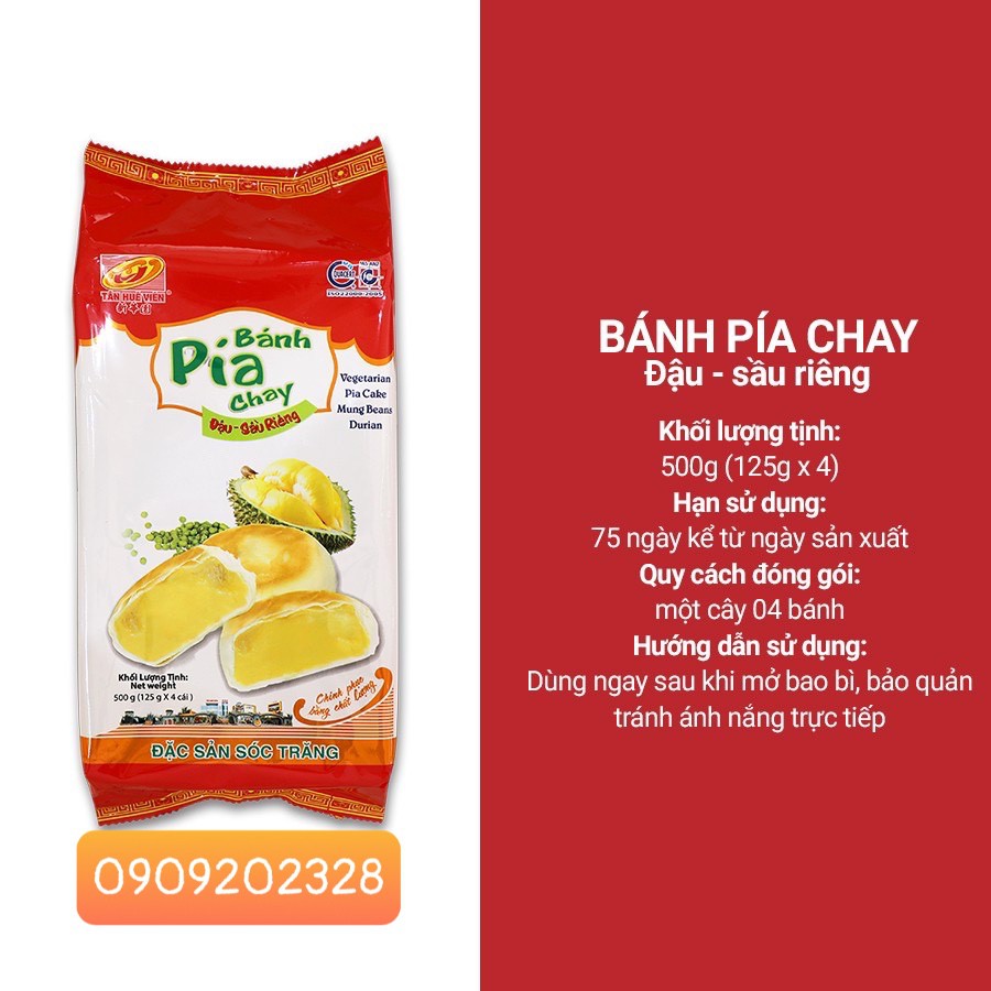 Bánh Pía Đậu Sầu Riêng Chay Tân Huê Viên 500g