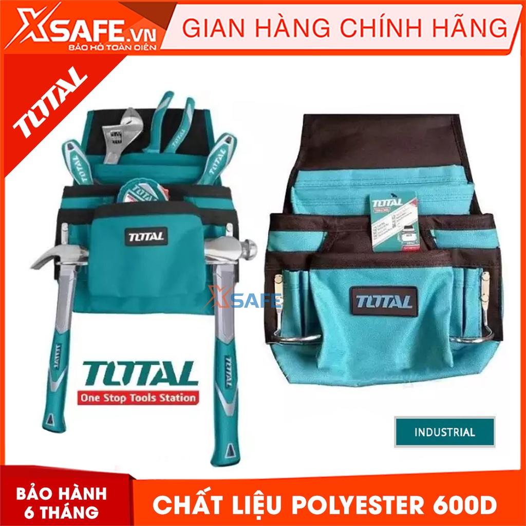 Túi đựng đồ nghề đeo hông TOTAL THT16P1011 32x28cm Giỏ đựng dụng cụ phụ kiện polyester 600D khoá cài siêu bền chắc