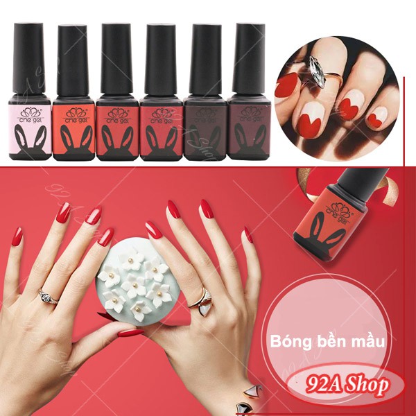 SƠN MÓNG TAY CHE GEL TÔNG VANG ĐỎ SÁNG BÓNG BỀN ĐẸP MS-RD