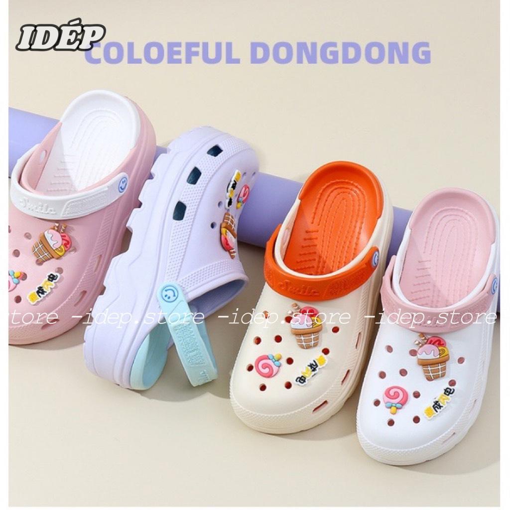 𝐢𝐃É𝐏 𝐒𝐋𝟎𝟔𝟑 Dép cross nữ - Giày suc y tá đế dày cao 6cm chất EVA siêu nhẹ đi mưa đi biển TẶNG 6 sticker cute