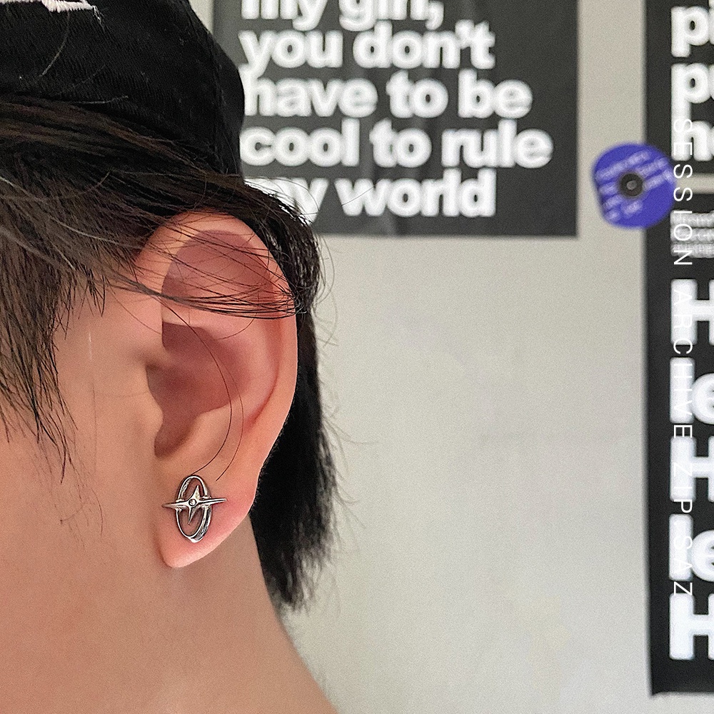 Bông Tai Thép Titan Hình oval Thiết Kế Đơn Giản Thời Trang Cao Cấp