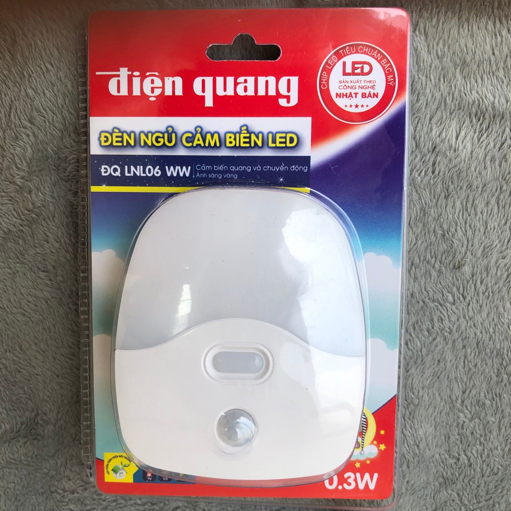 Đèn ngủ LED Điện Quang ĐQ LNL06 WW (cảm biến quang và chuyển động, ánh sáng vàng)