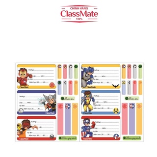Nhãn Vở Siêu Nhân Có Keo Dán Sẵn CLASSMATE Super Kid, Chất Liệu Giấy Bóng Nổi Bật, Bám Dính Tốt 15 Cái/Tập NT227