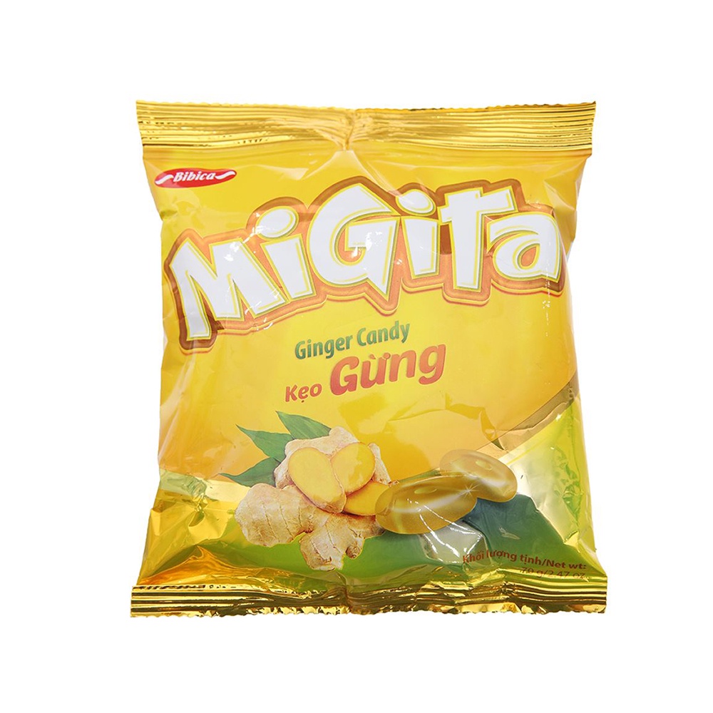 Combo 3 Kẹo Cứng Migita Gừng Bibica 70g