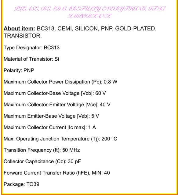 Bóng bán dẫn Transistor BC313