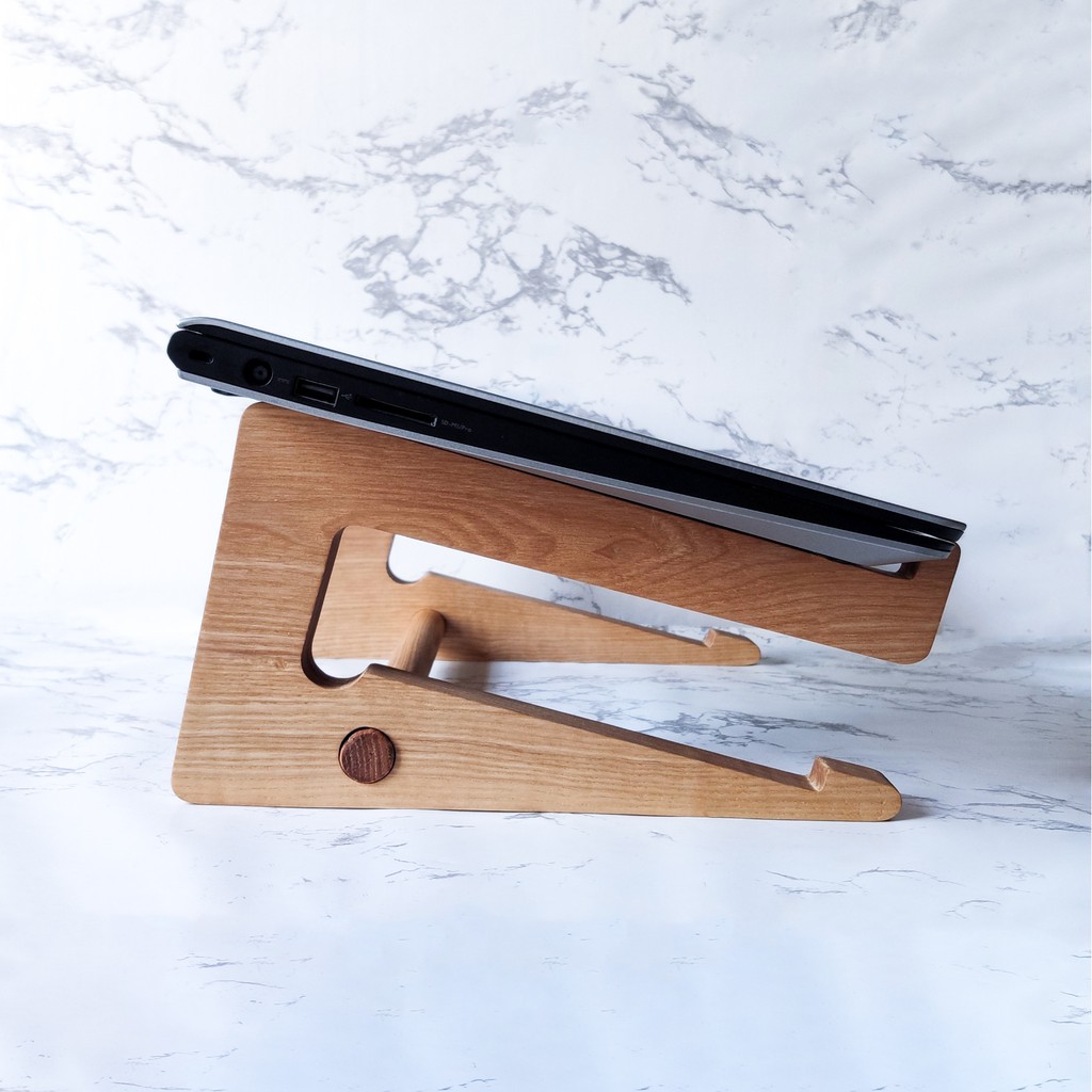 KỆ/GIÁ ĐỠ CHO LAPTOP/MACBOOK 2 TẦNG ĐA NĂNG TỪ GỖ DECOR TỰ NHIÊN (LOẠI CAO) | BigBuy360 - bigbuy360.vn