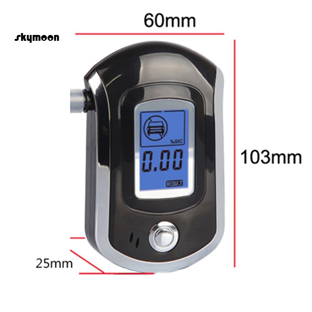 Máy Đo Nồng Độ Cồn Điện Tử AT6000 Màn Hình LCD Kèm 5 Đầu Thổi