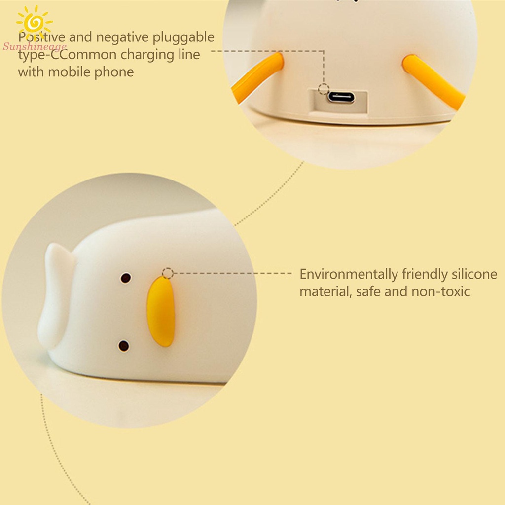 Duck Lamp 210 X 103 X62mm 5V/ 0.3A ABS + Silicone Comfortable Timer Function