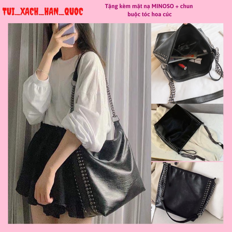 Túi Xách Nữ Đẹp ♥️ FREESHIP ♥️ Túi Công Sở Nữ Vừa A4 Viền Đinh Da Mềm Cao Cấp Hàng Đẹp Loại 1 HQ18