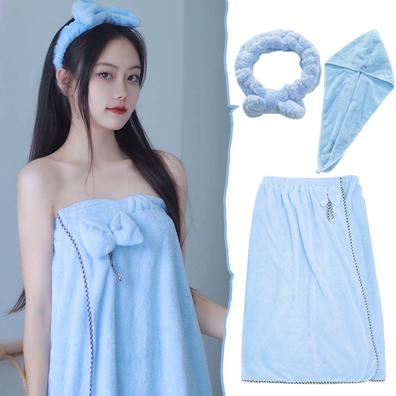 Khăn Tắm Quấn Tóc Thấm Hút Tốt Không Trơn Họa Tiết Dễ Thương Cho Nữ