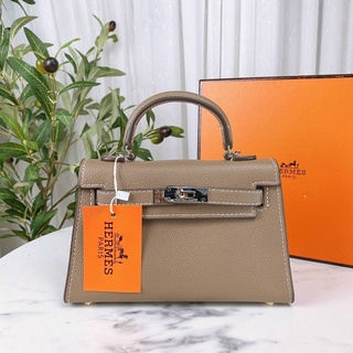 Túi xách Hm kelly da lì size 19 tag bạc (k box)