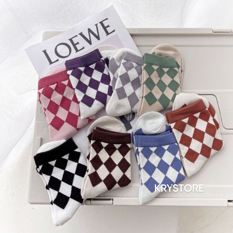 Tất cao cổ quả trám chất cotton đẹp nam nữ TC35