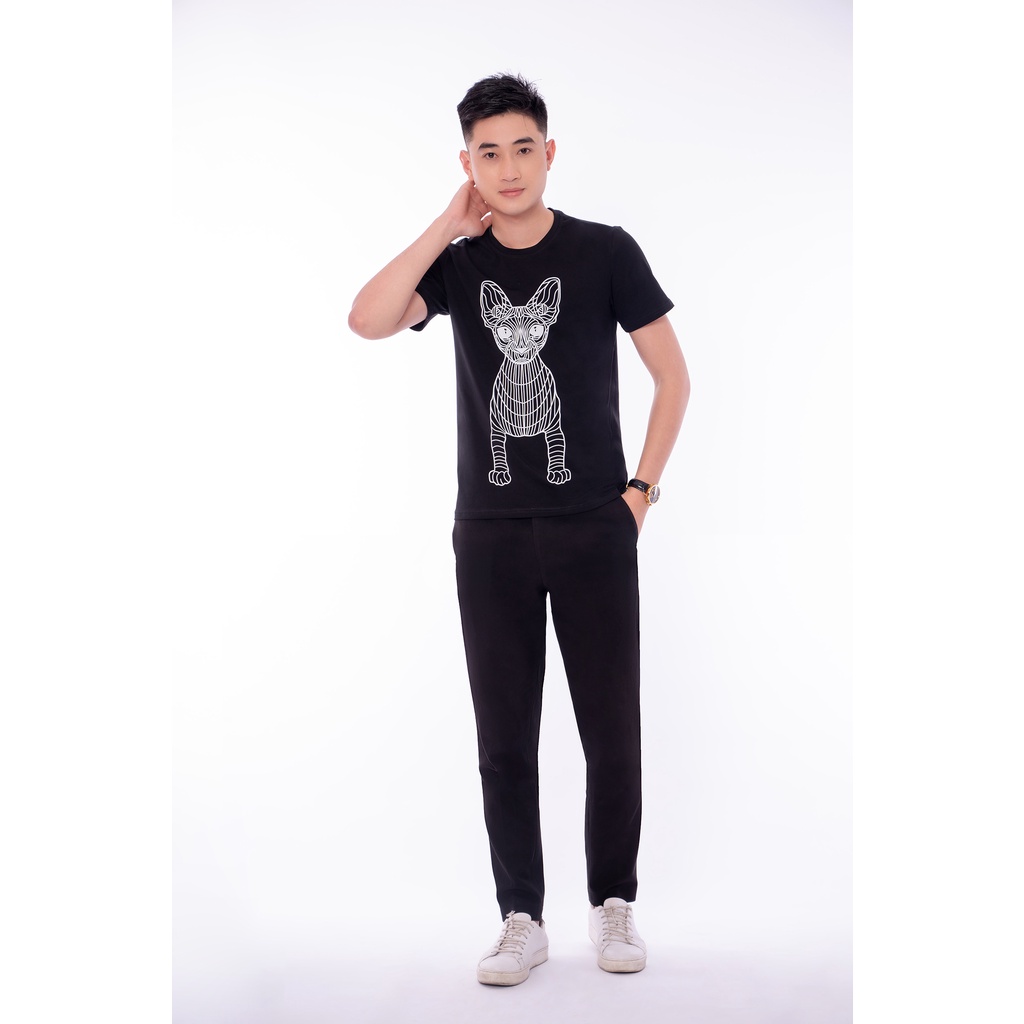 Áo Thun Nam Cổ Tròn In Chó Ai Cập vải cotton dày dặn, co giãn, tay ngắn Co Dãn 4C - AC132