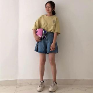 Quần short jean trơn