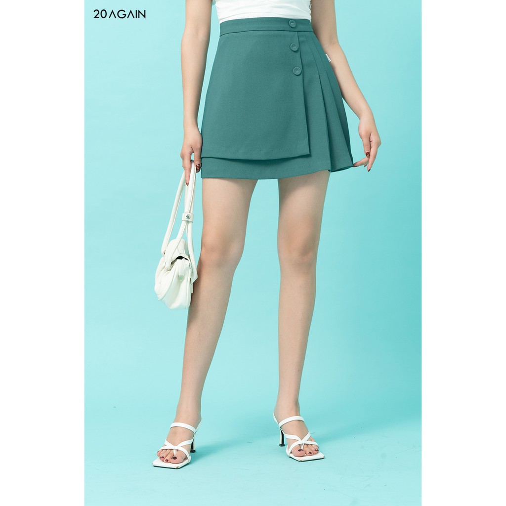 [Mã WABR20AG15 giảm 10% đơn 99K] Chân Váy A Vạt Chồng Xếp Ly 20Again, hàng thiết kế trẻ trung JAA1117 | BigBuy360 - bigbuy360.vn