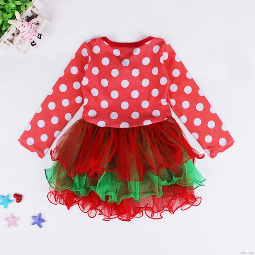 Đầm bé gái in hình ông già Noel