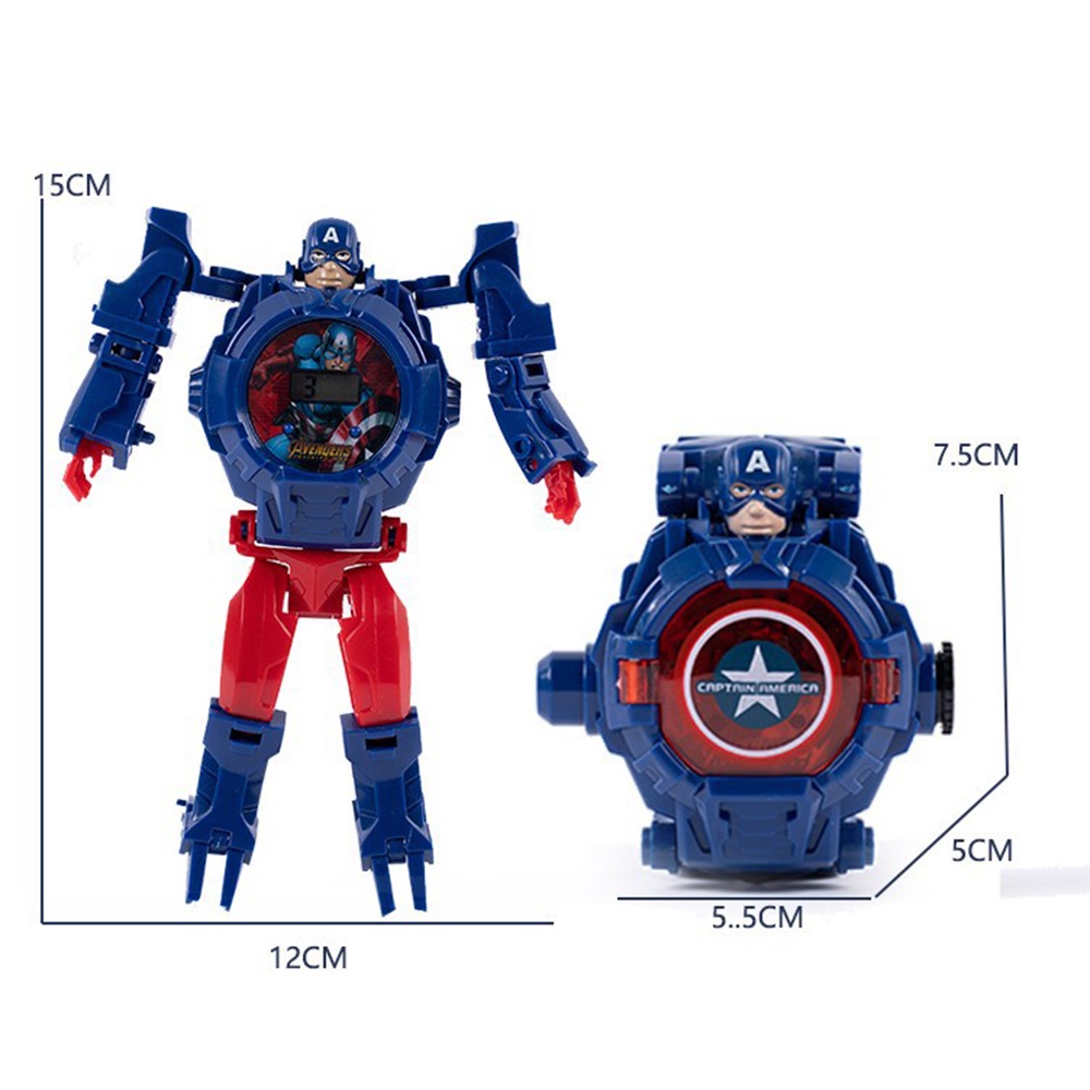 Đồng Hồ Chiếu Đồ Chơi Họa Tiết Hoạt Hình Marvel Spiderman Hulk Dành Cho Trẻ Mẫu Giáo