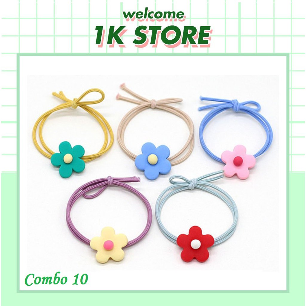 Combo 10 Dây Buộc Tóc Hoa 5 Cánh Ulzzang Siêu Hot Trend K26