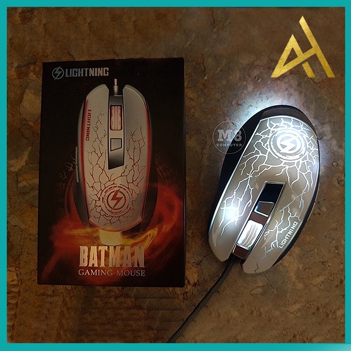 Chuột Máy Vi Tính Laptop Mouse Chơi Game LIGHTNING BATMAN Đèn LED 7 Màu RGB - Chuột Gaming Có Dây Chuyên Game