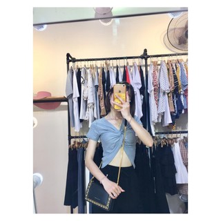 Áo Croptop Xoắn Ngực Mặc 2 Kiểu ( Ảnh Thật )