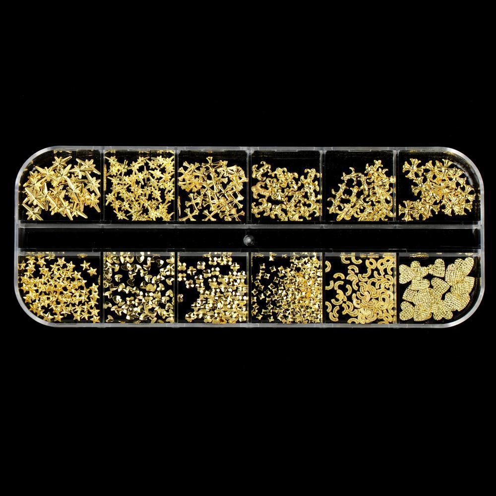 Phụ Kiện Trang Trí Móng Tay Nghệ Thuật Thời Trang|Đinh Tán 3D Hình Trăng Sao Trang Trí Móng Tay