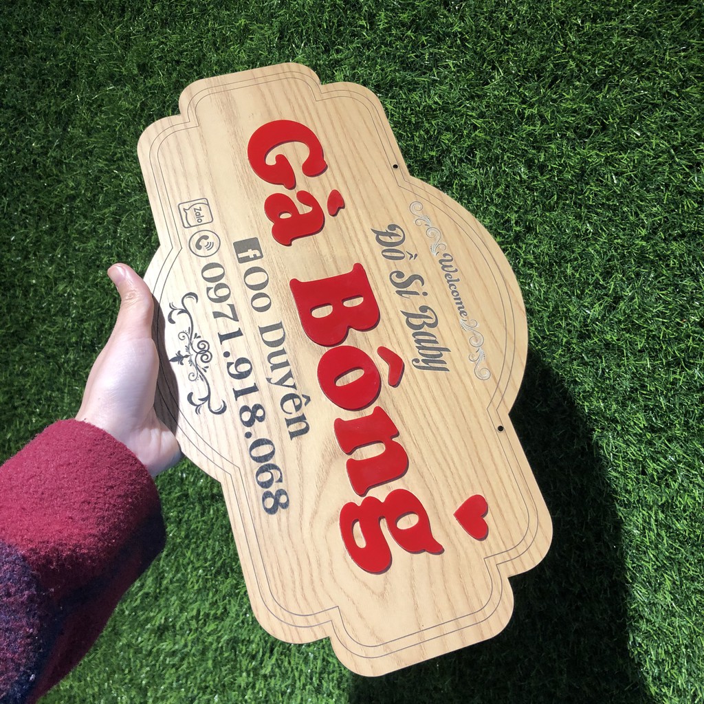 Bảng gỗ trang trí - khắc tên, thương hiệu shop - theo yêu cầu